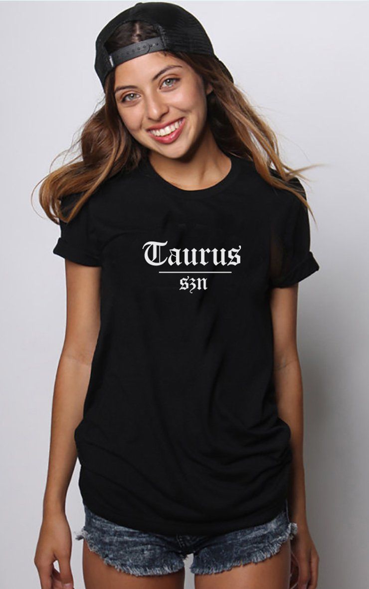 Taurus Szn Star Signs Season Black T-Shirt T-Shirt Splashy 