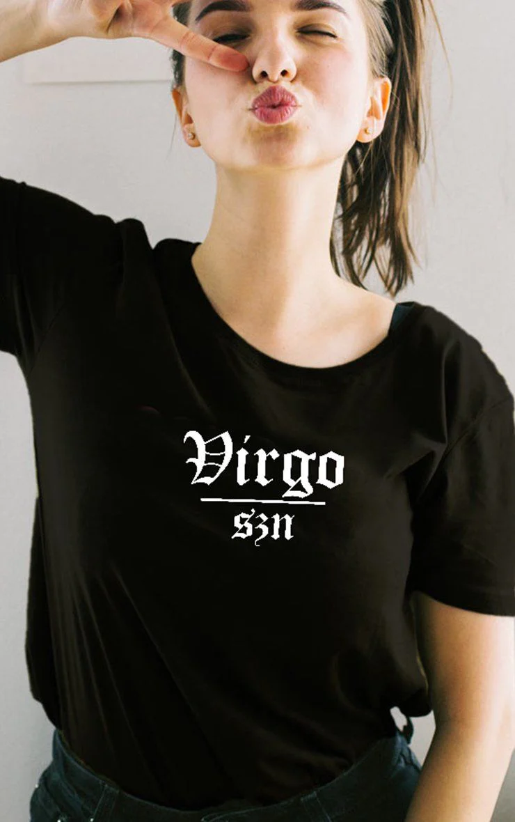 Star Sign Celestial Szn ✨Premium Comfortable Oversized Black T-Shirt
