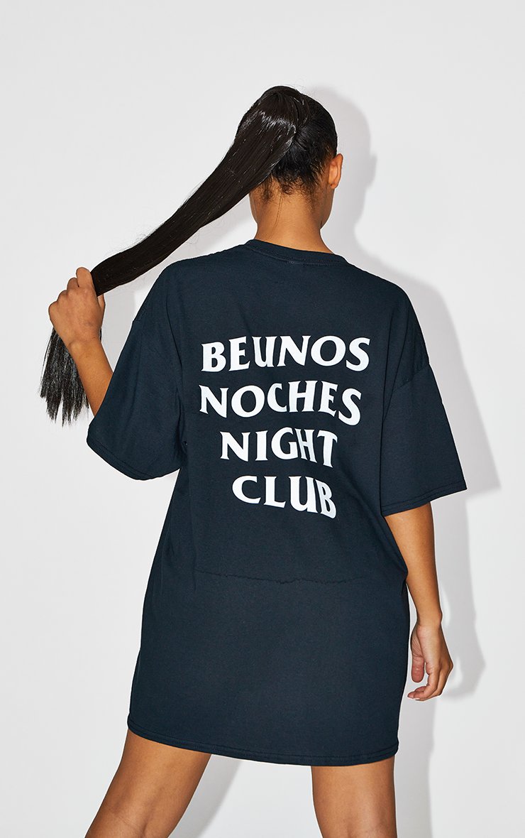 Beunos Noches Night Club Oversized Black T-Shirt