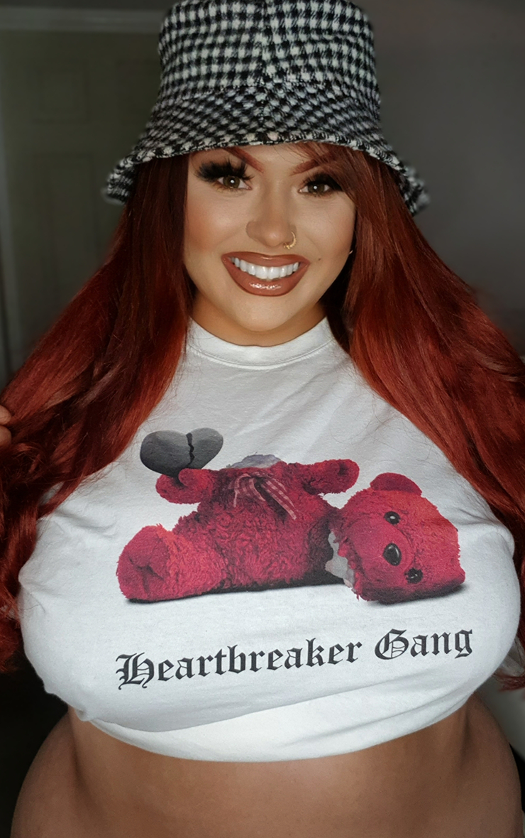 Plus Size Heartbreaker Gang Teddy Bear White 🧸 T-Shirt