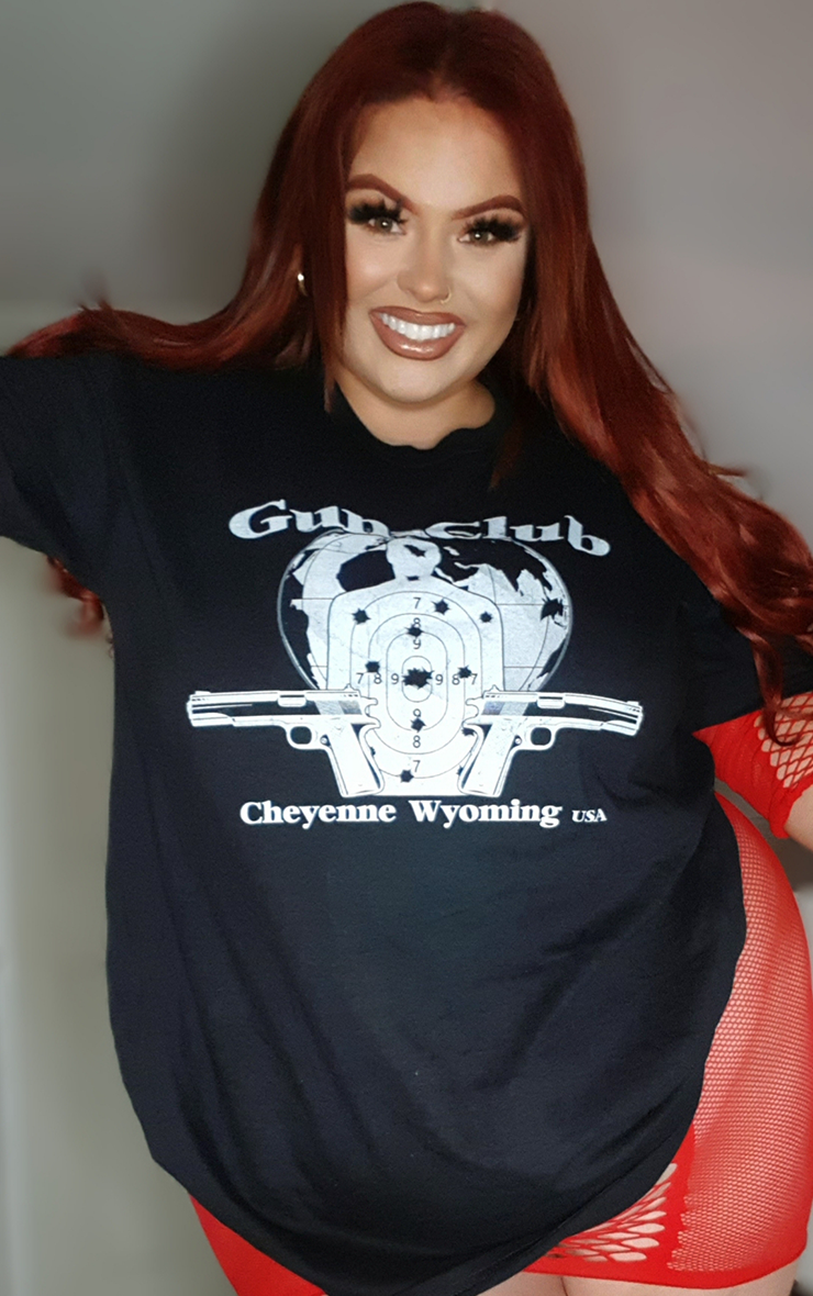 Plus Size Wyoming Gun Club Black T-Shirt