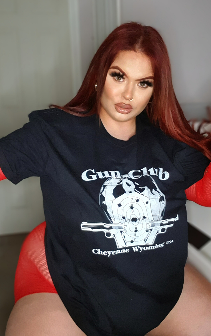 Plus Size Wyoming Gun Club Black T-Shirt