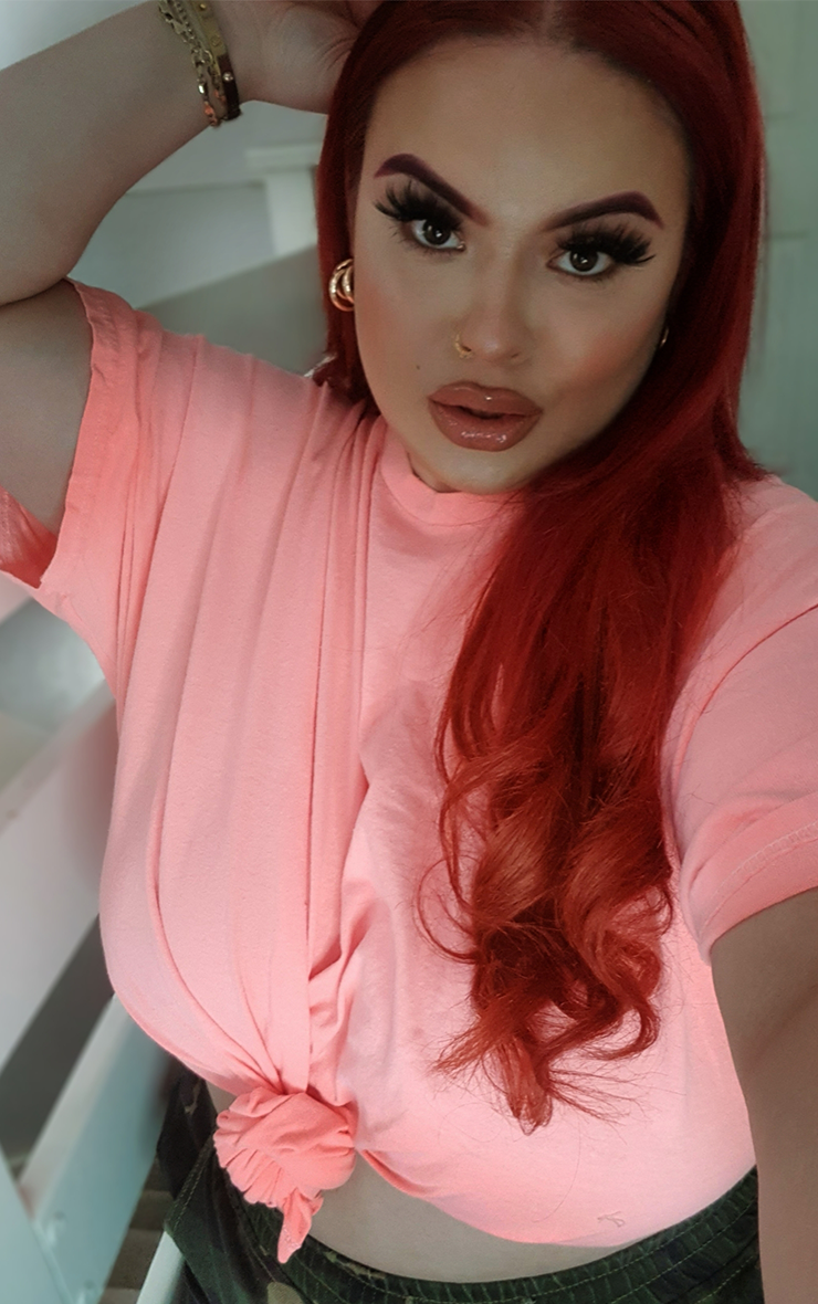 plus size neon pink shirt