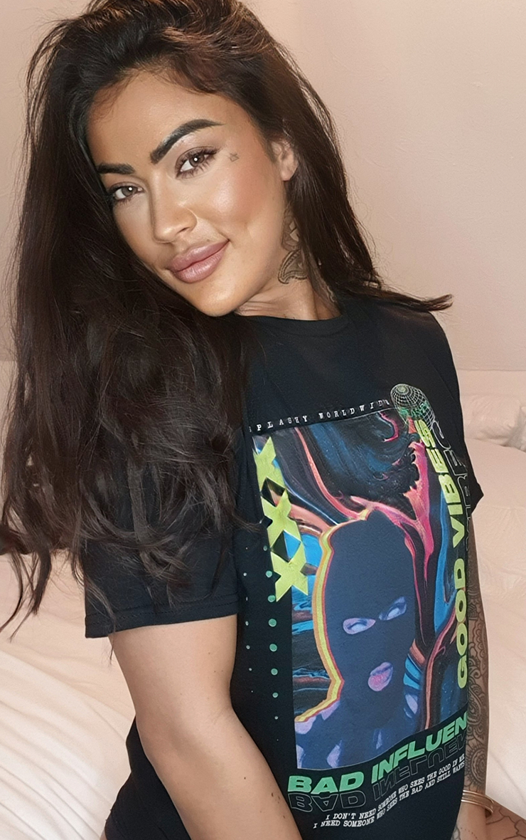 Good Vibes Bad Influence Black T-Shirt