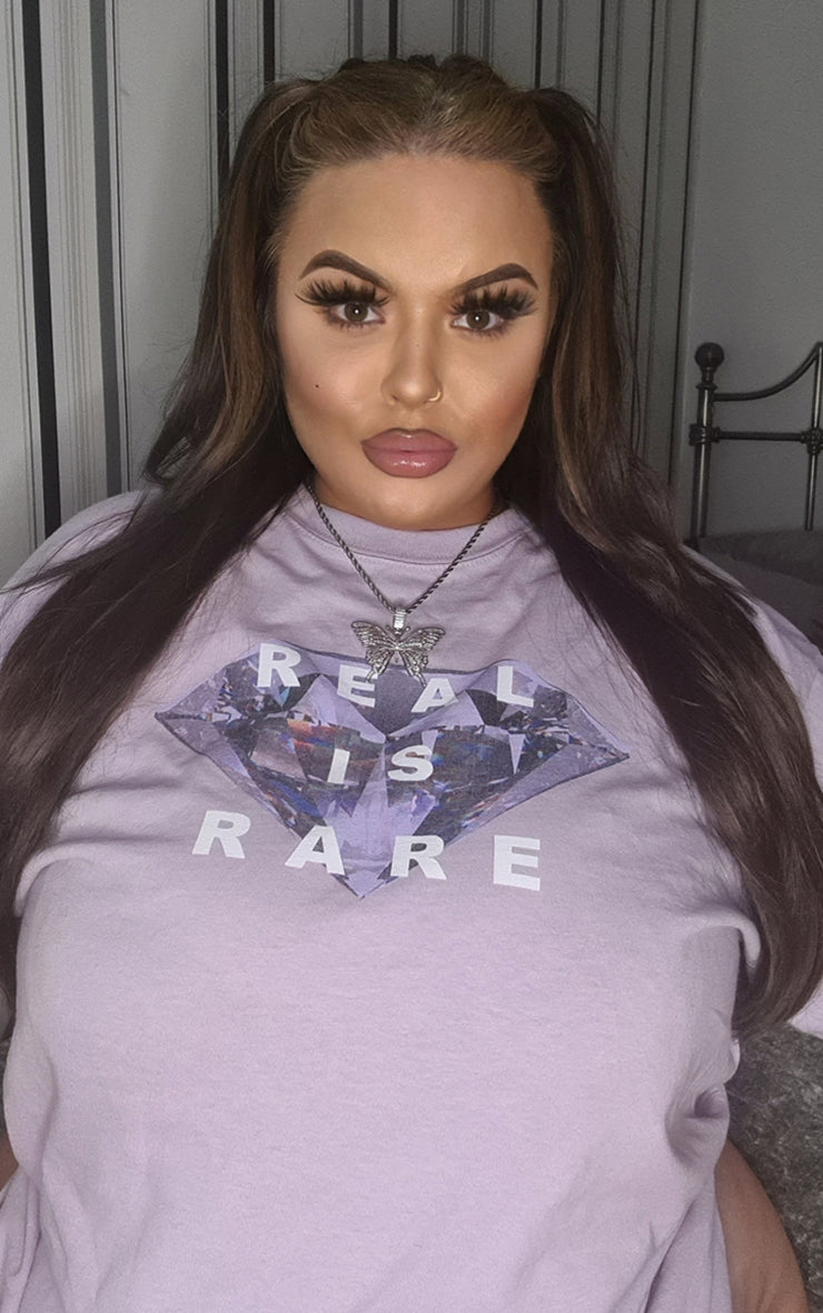 Plus Size Real is Rare Lilac T-Shirt