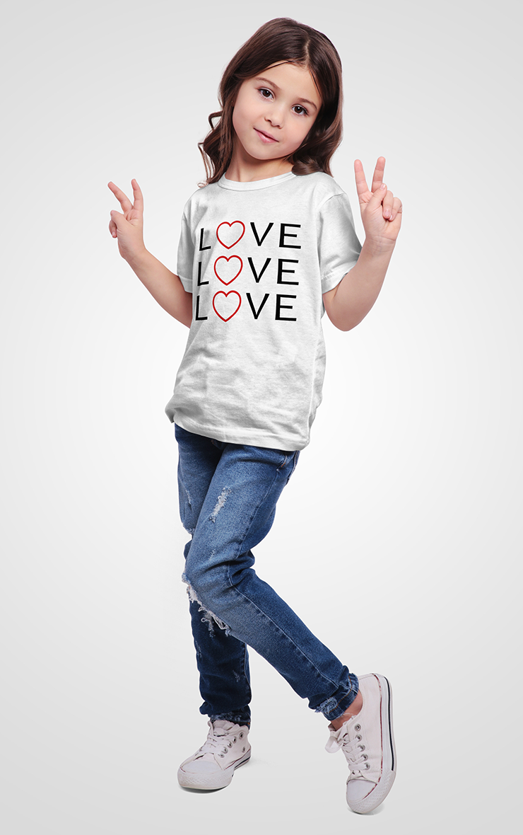 Love Love Love White Kids Unisex Children's T-Shirt