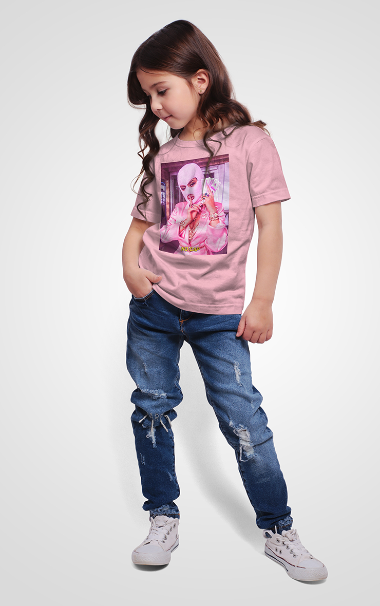 No Cap Ski Mask Pink Cash Pink Kids Unisex Children's T-Shirt