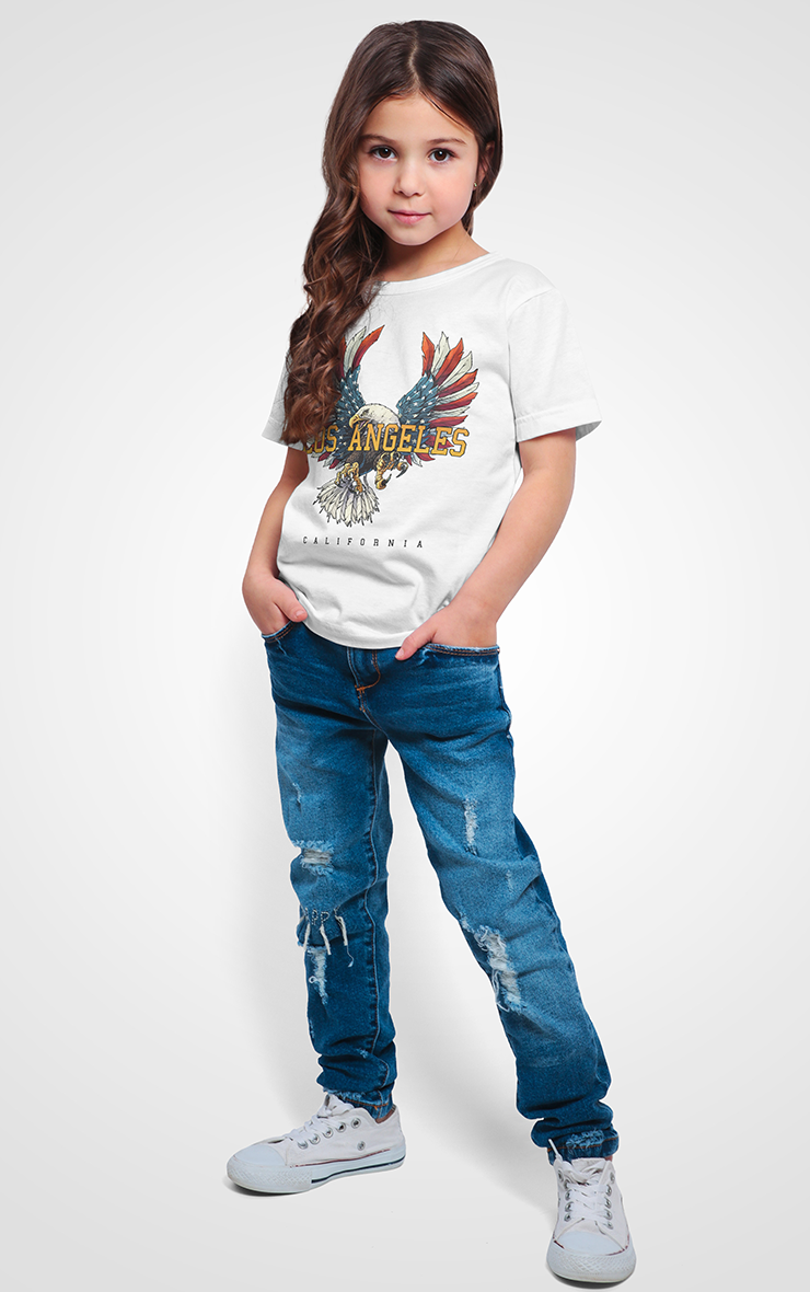 Los Angels California USA Eagle White Kids Unisex Children's T-Shirt
