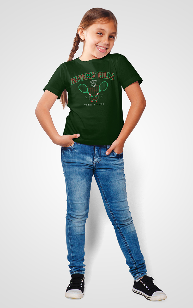 Beverly Hills Tennis Club Royal Green Kids Unisex Children's T-Shirt