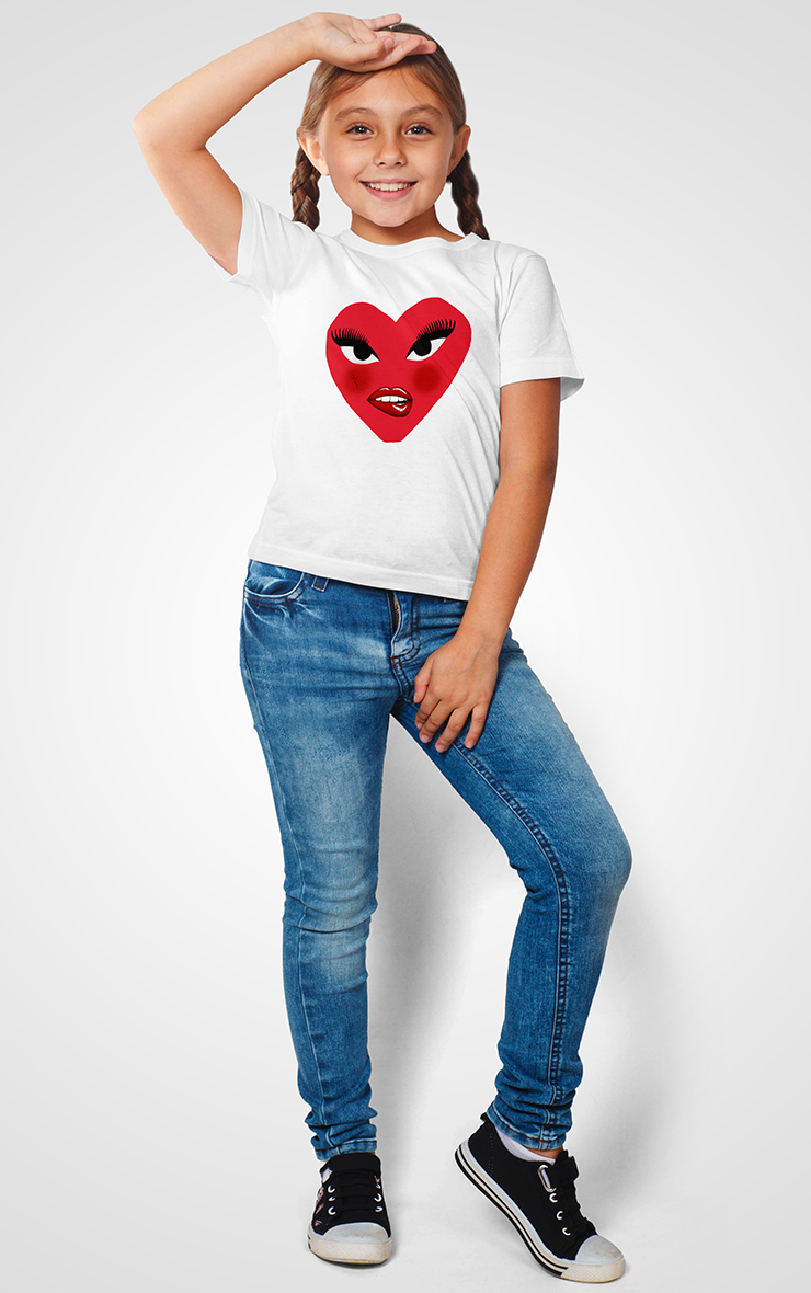Broken Hearts Club Large Heart White Kids Unisex Children's T-Shirt