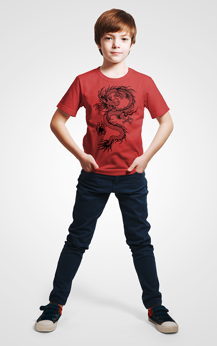 Dragon Tame The Dragon 🐉🔥 Red Kids Unisex Children's T-Shirt