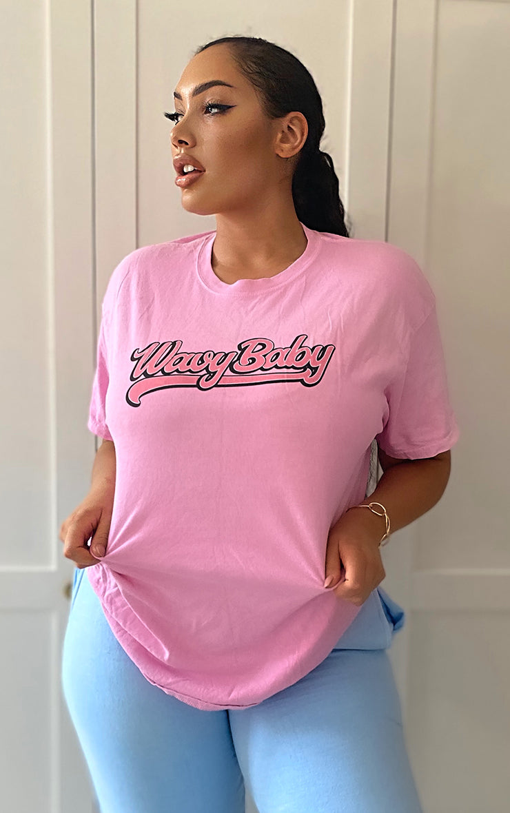 Wavy Baby Pink T-Shirt