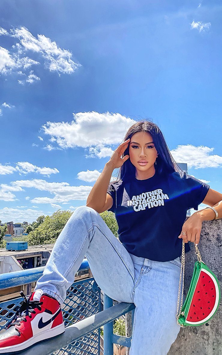 Another Instagram Caption Black T-Shirt T-Shirt Splashy 