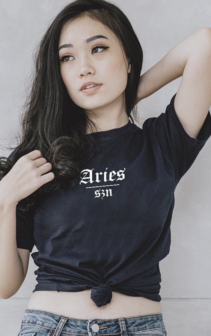Aries Szn Star Signs Season Black T-Shirt T-Shirt Splashy 