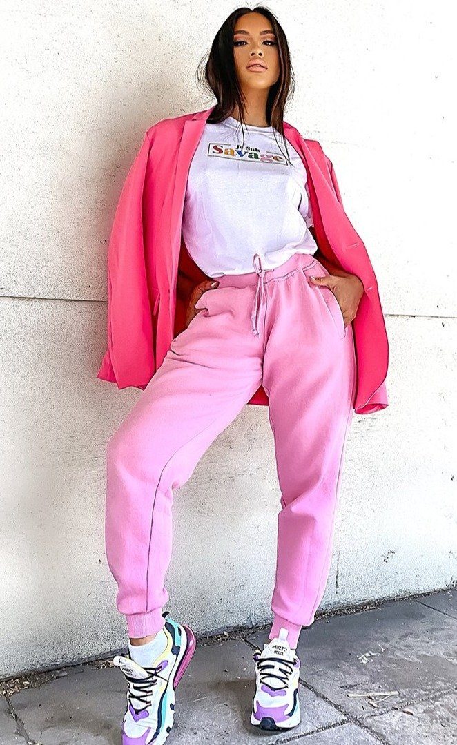 Baby Pink Cuffed Joggers trousers Splashy 
