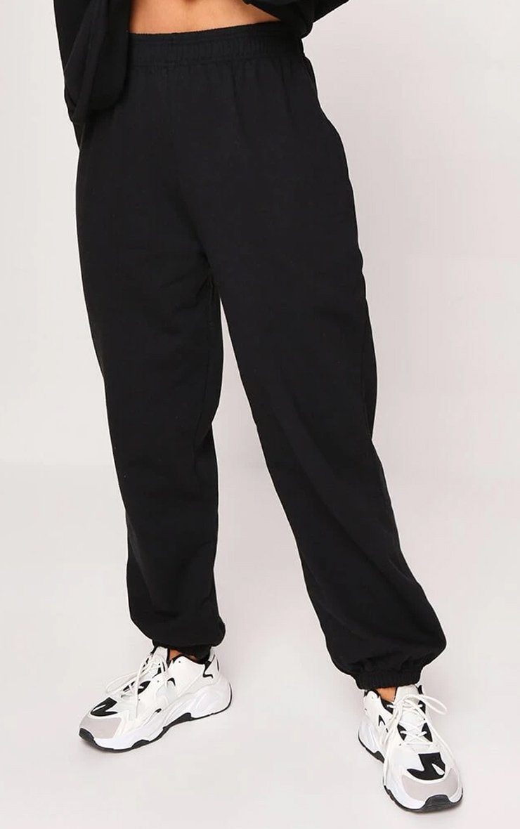Black Cuffed Joggers trousers Splashy 