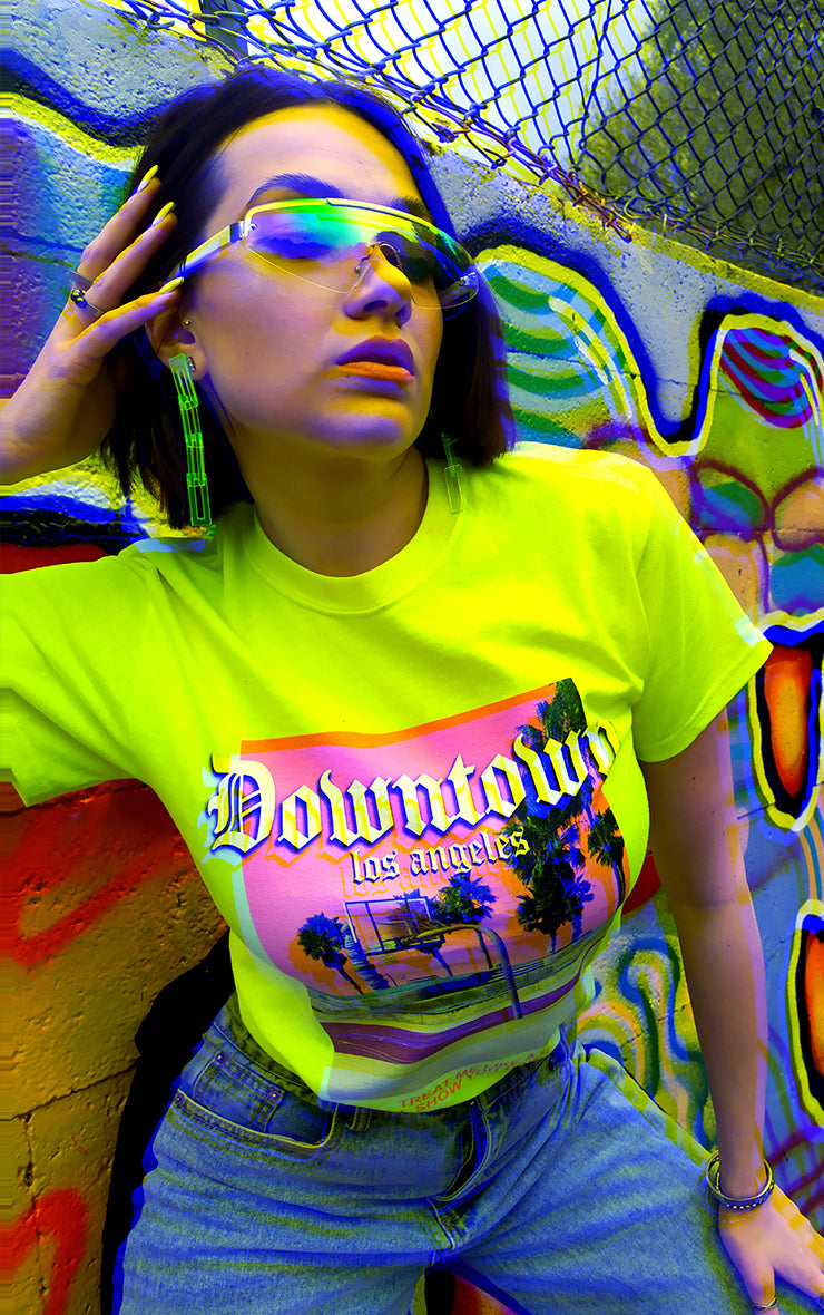Downtown Los Angeles Neon Yellow T-Shirt