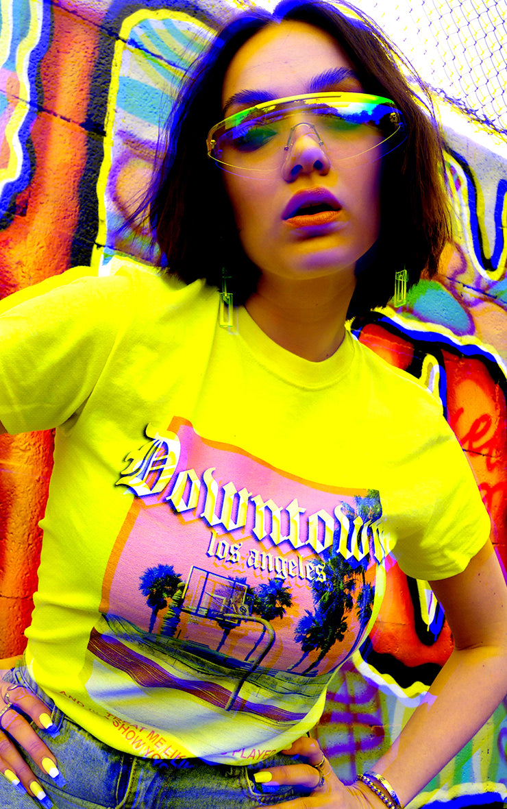 Downtown Los Angeles Neon Yellow T-Shirt