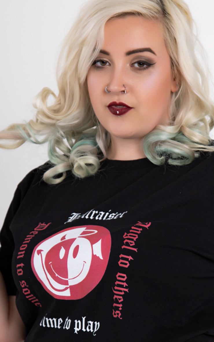 Plus Size Hellraiser Demon to Some Angel to Others Black T-Shirt