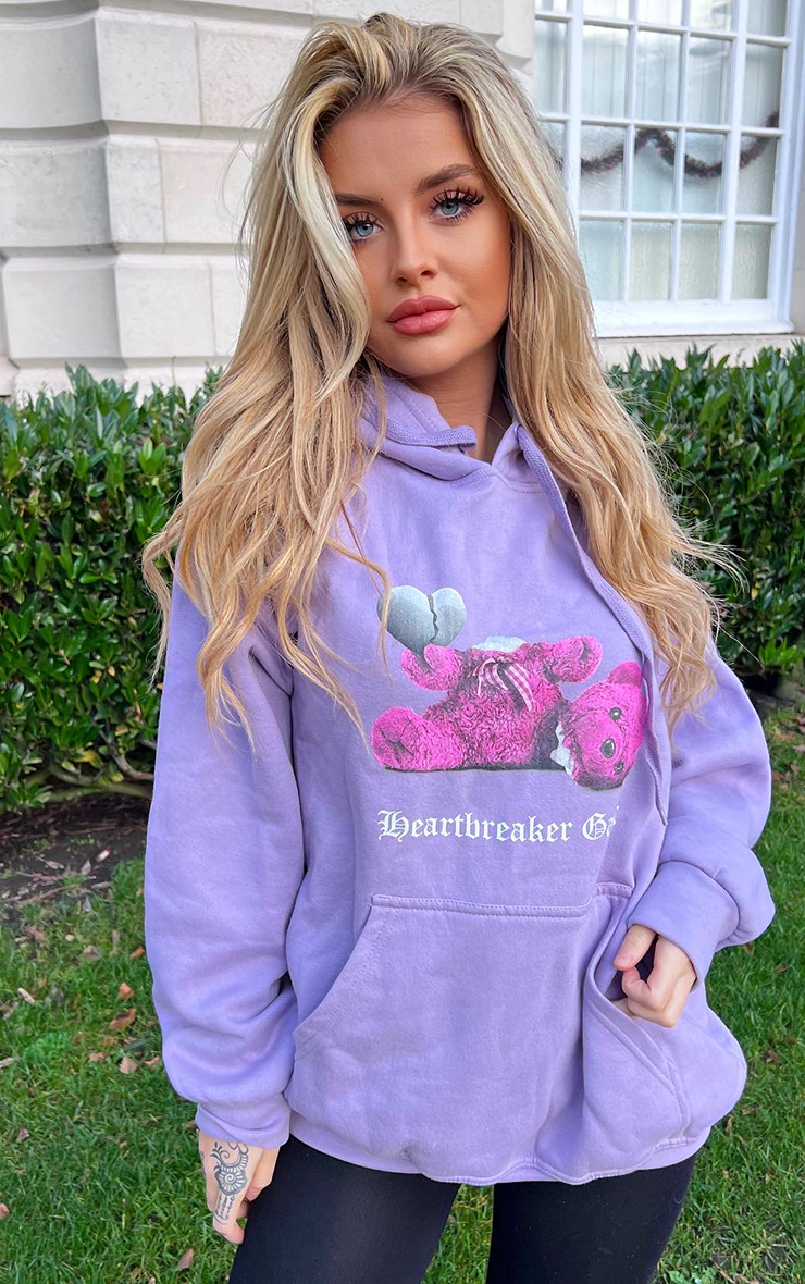 Heartbreaker Gang Teddy Bear Lilac 🧸 Hoodie
