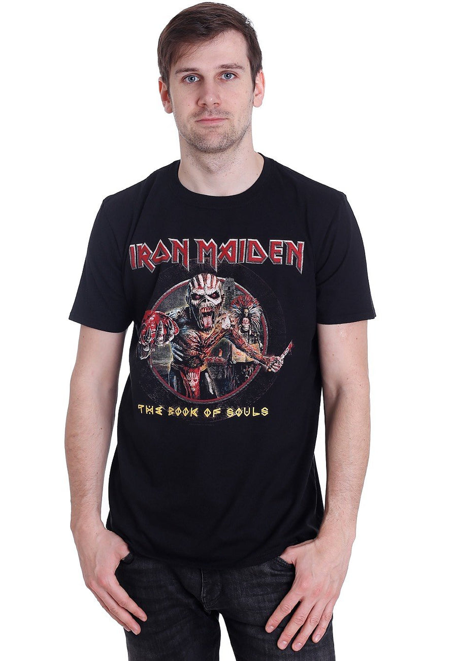 Iron Maiden Eddie Circle Book of Souls Mens Black T-Shirt