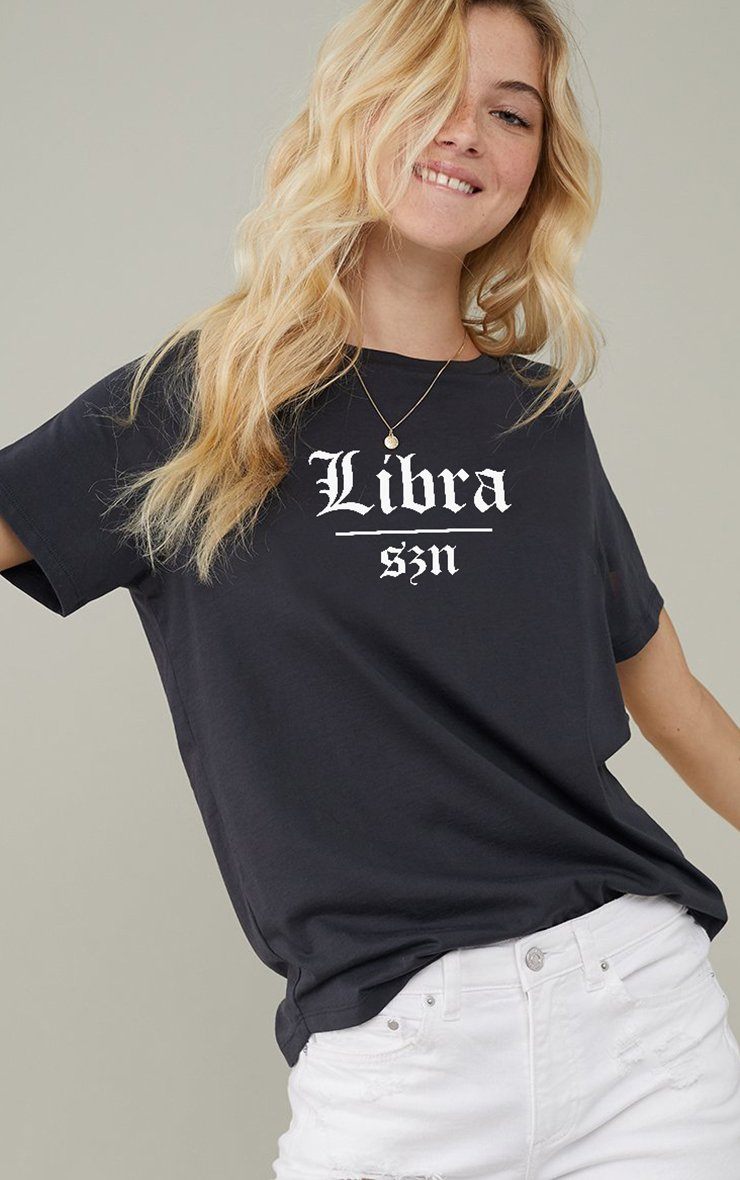 Libra Szn Star Signs Season Black T-Shirt T-Shirt Splashy 