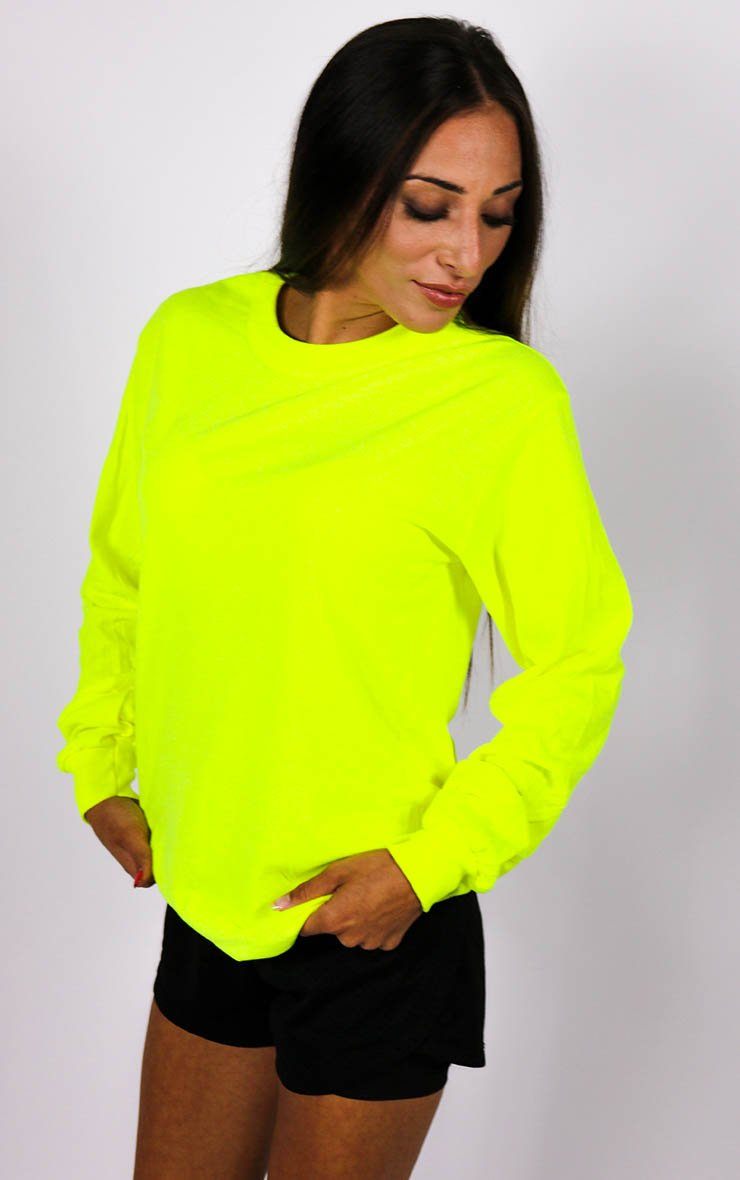 Longsleeve Neon Yellow Festival T-Shirt T-Shirt Splashy 