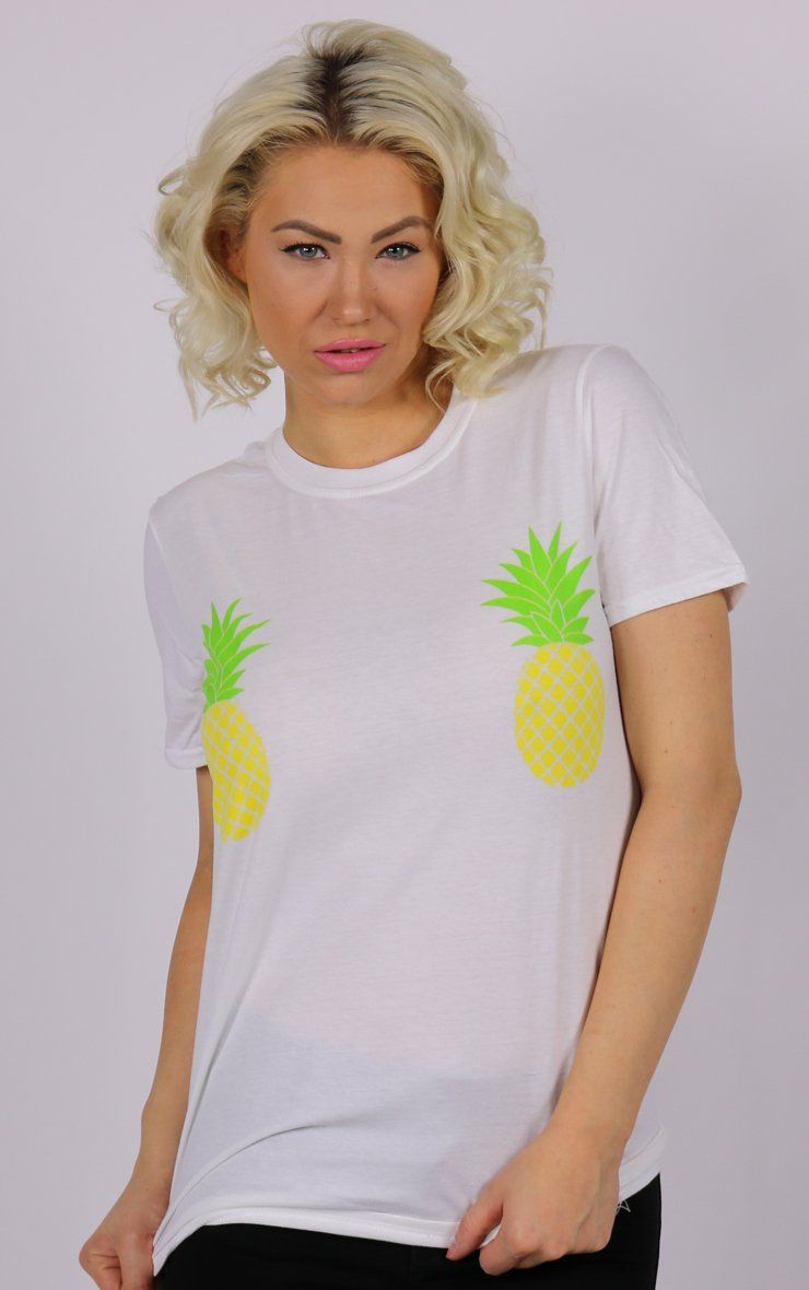 Play With My Pineapples White T-Shirt T-Shirt Splashy 