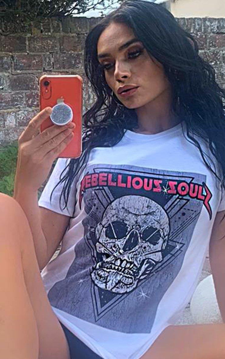 Rebellious Soul White T-Shirt T-Shirt Splashy 