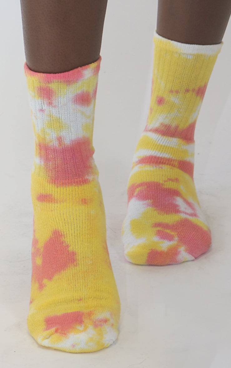 Tequila Sunrise Oversized Tie Dye Ankle Socks