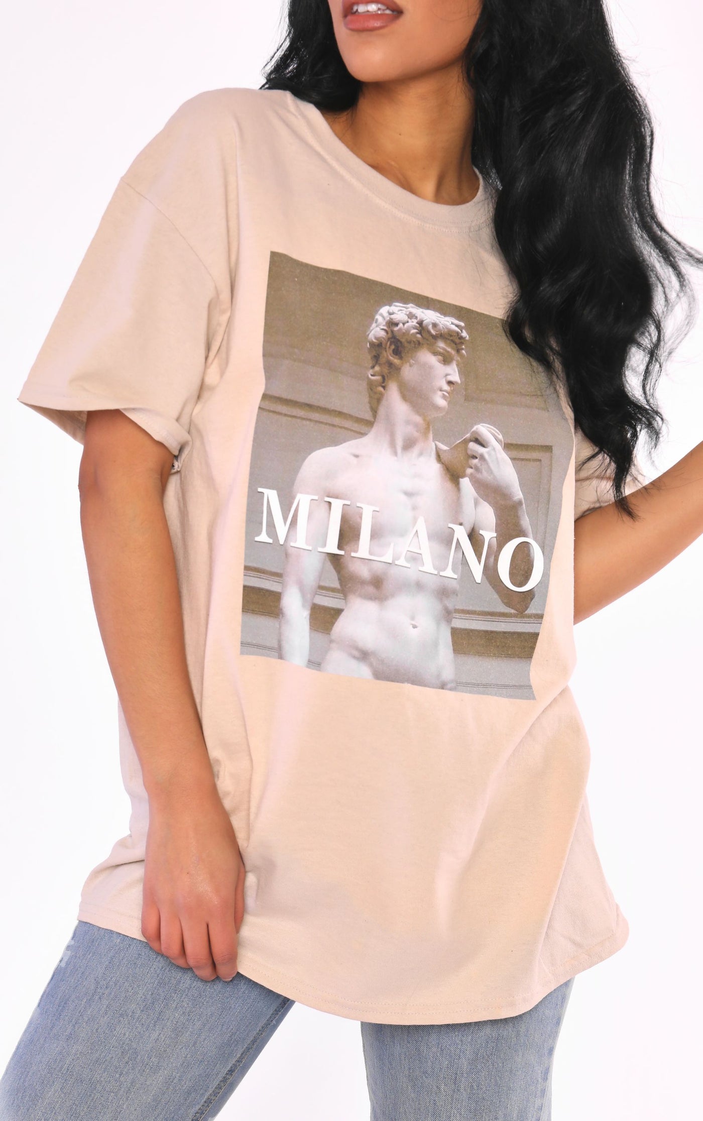 Milano Statue of David Sand T-Shirt