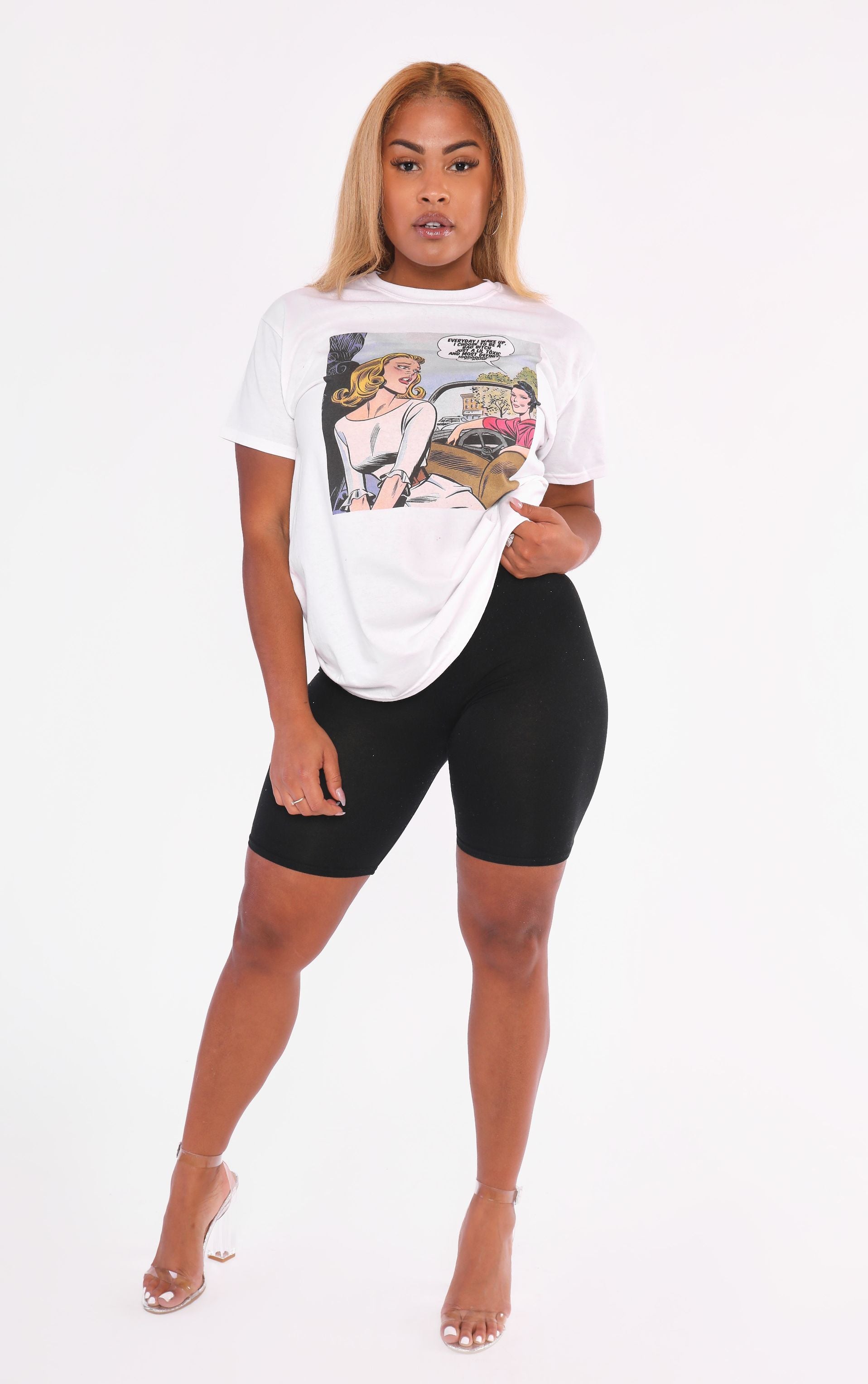 Flyest on Road Bad Bxtch White T Shirt