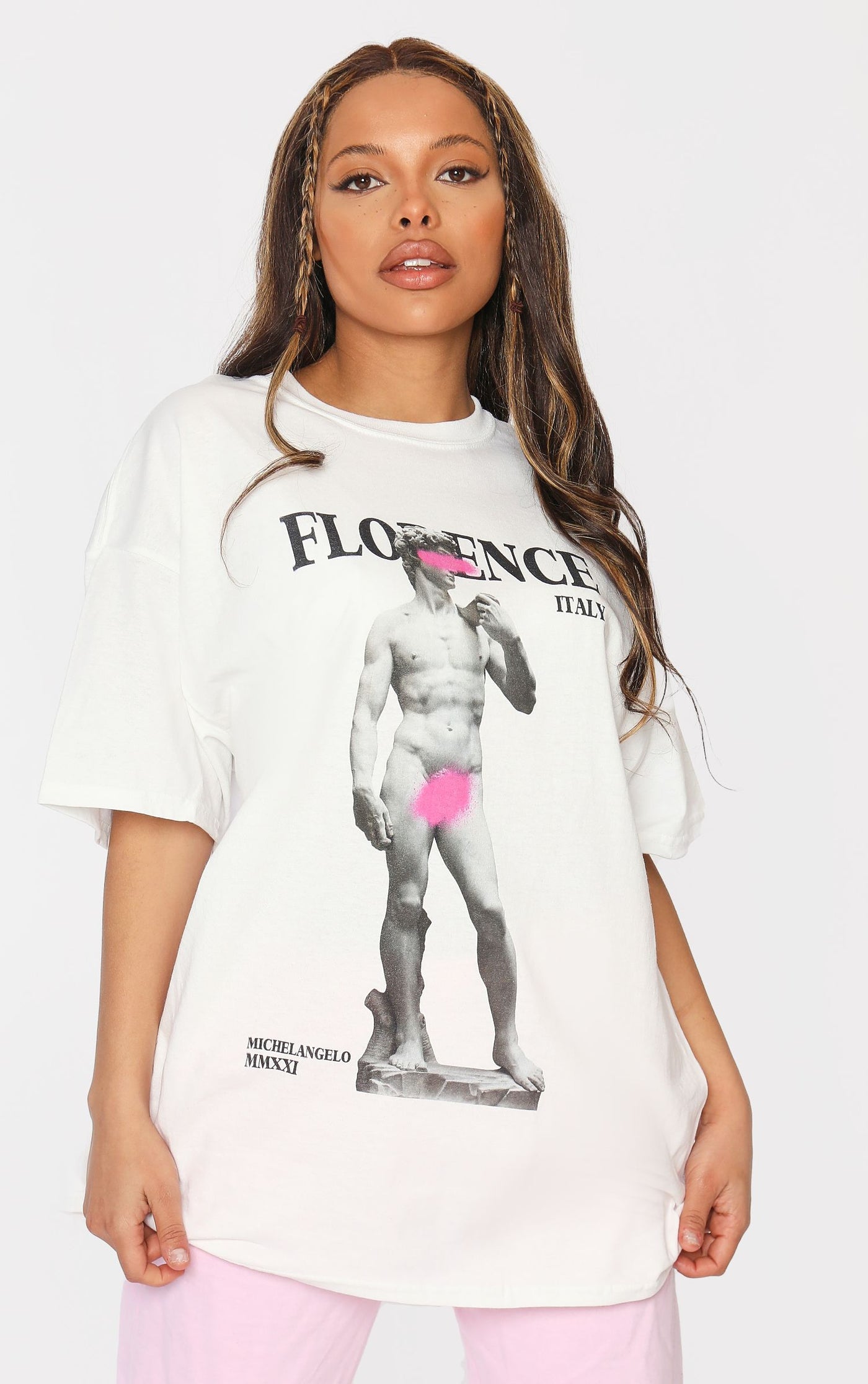 Michelangelo Statue Florence Italy White T-Shirt