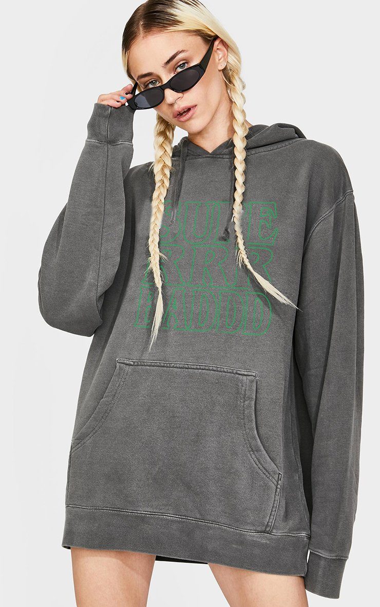 Superrr Baddd Charcoal Hoodie Hoodie Splashy 