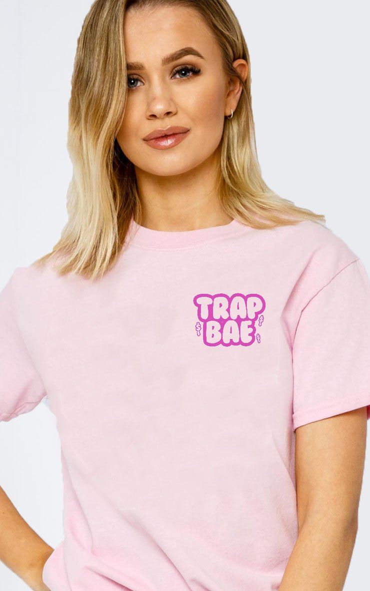 Trap Bae Ain't With No Basic Sh*t Oversized Pink T-Shirt T-Shirt Splashy 