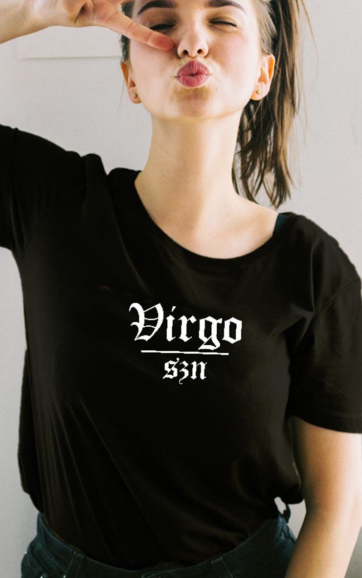 Virgo Szn Star Signs Season Black T-Shirt T-Shirt Splashy 