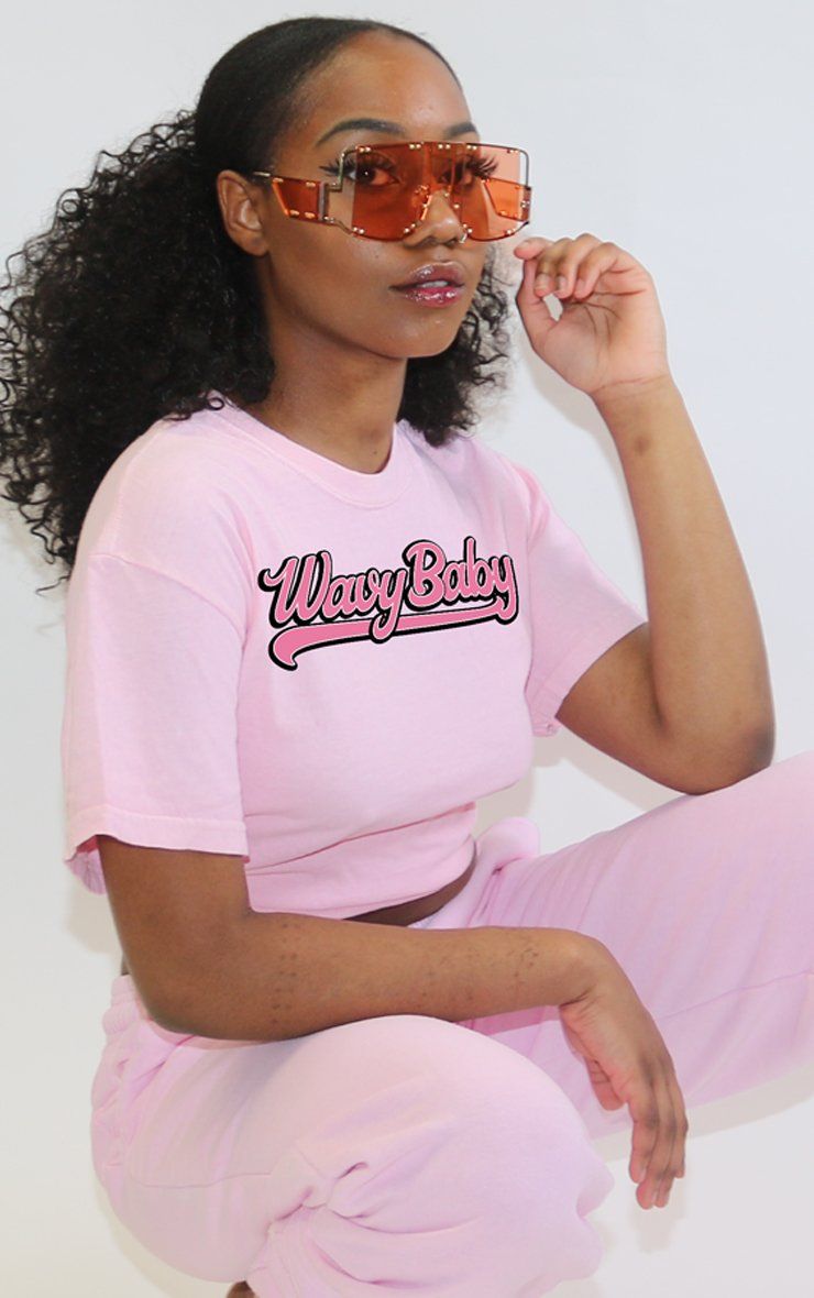 Wavy Baby Pink T-Shirt T-Shirt Splashy 